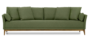 Sofá verde oliva sem plano de fundo